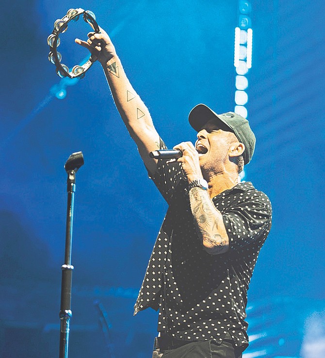 OneRepublic’s lead singer Ryan Tedder on stage at the Taste of Baha Mar kickoff party last week.