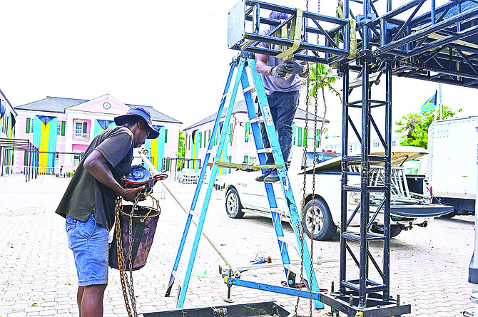 LAST miniute preparations at Rawson Square ahead of King Charles III’s historic visit to The Bahamas on October 27th. 
Photo: Shawn Hanna