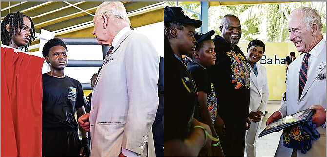 AN HISTORIC VISIT: King Charles III visited the newly renovated Bahamas Boxing Academy, located at the Queen Elizabeth Sports Centre on Celery Drive, where he engaged with boxing students from New Providence and the Family Islands.