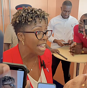 Senator Michela Barnett-Ellis announces the results of the FNM leadership and chairman races. Video: Leandra Rolle